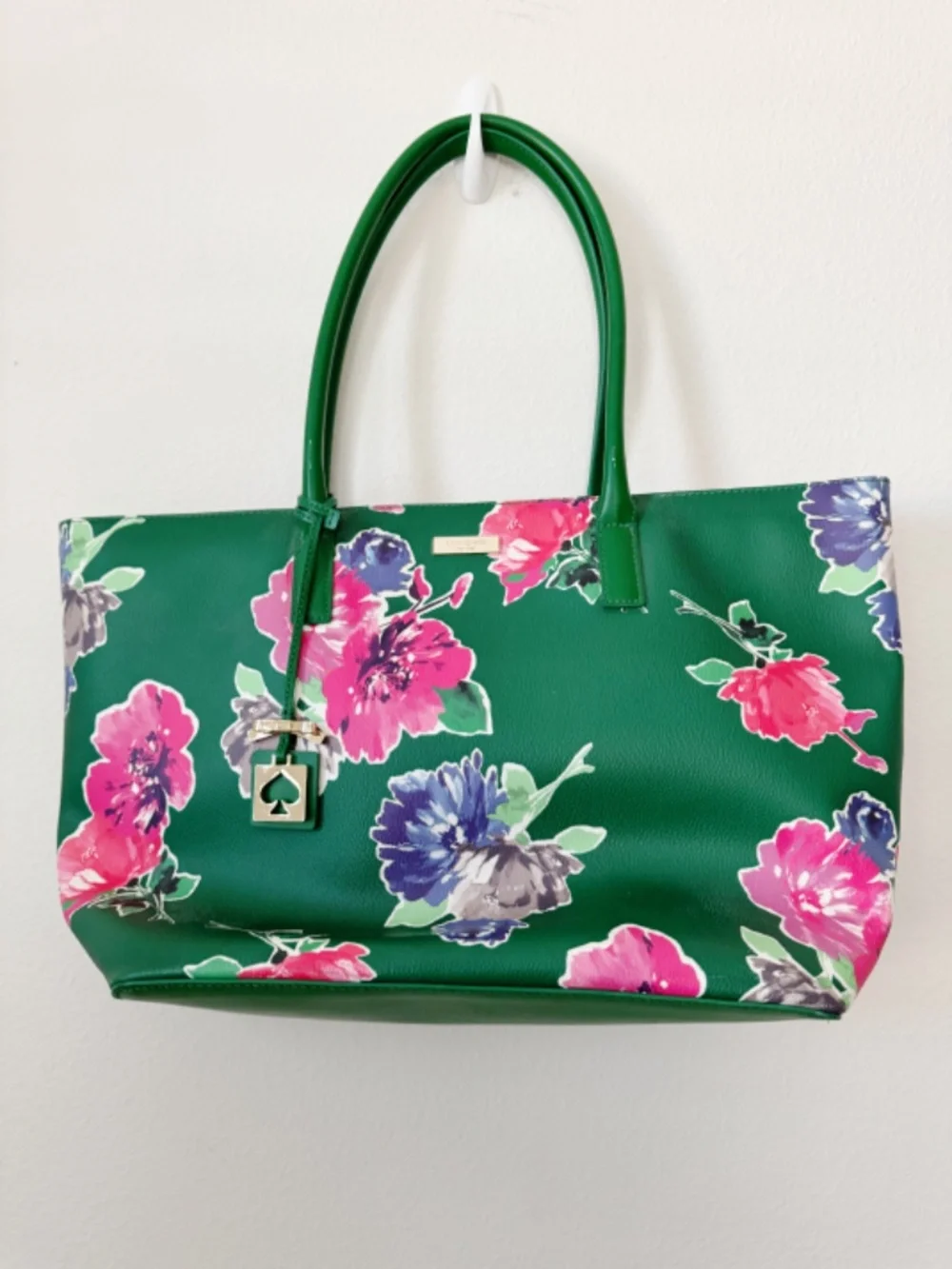 Kate Spade Brightwater Drive Jules Spring Bloom Floral tote handbag Green
